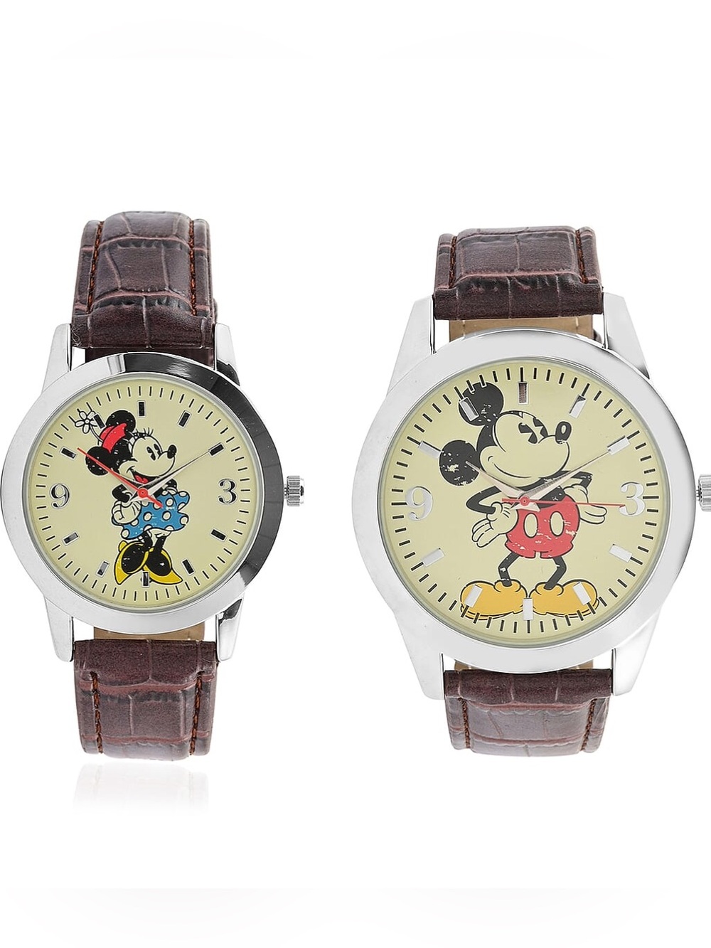 Mickey & Minnie Matching Cartoon Dial Watches - His and Hers‎
